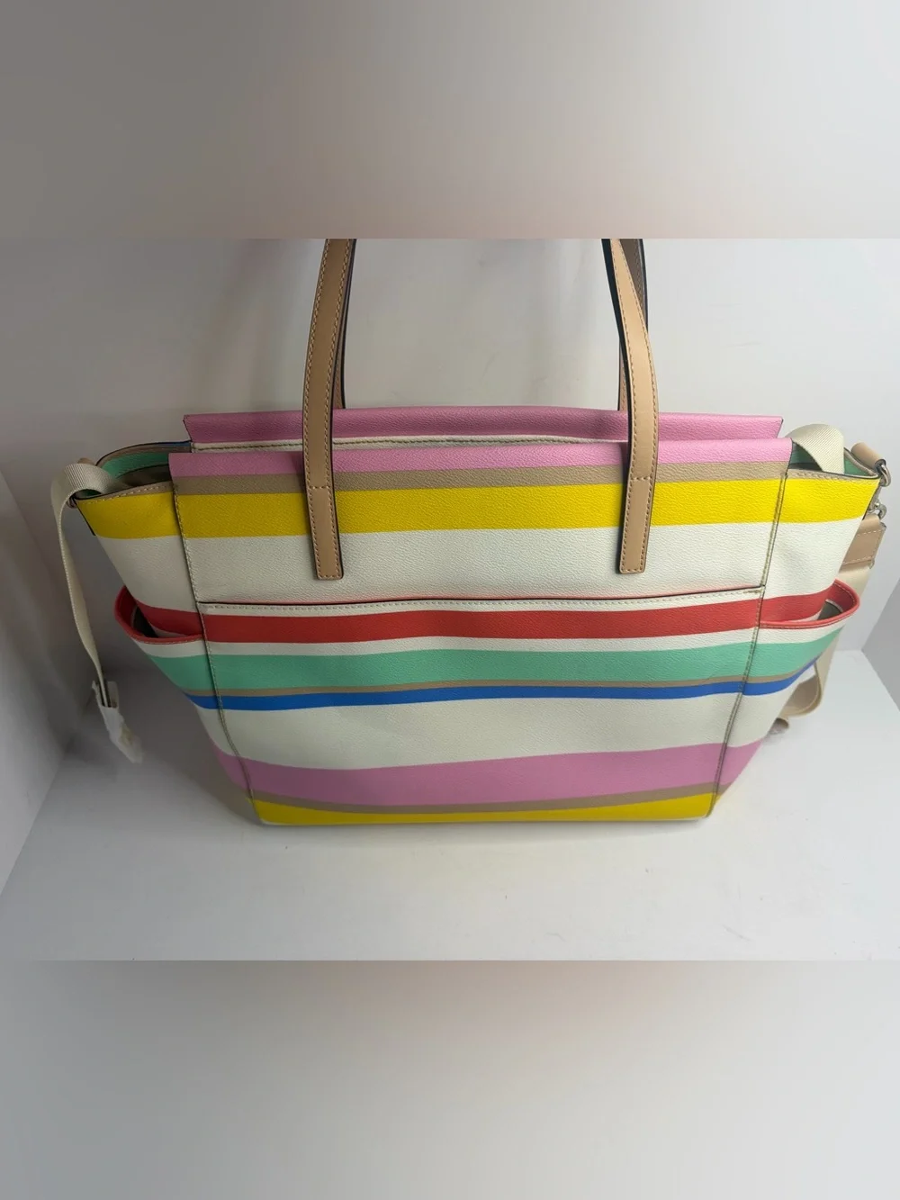 NWOT Kate Spade Grove Street Kaylie Classic Stripe Baby Diaper Bag 3pc Set